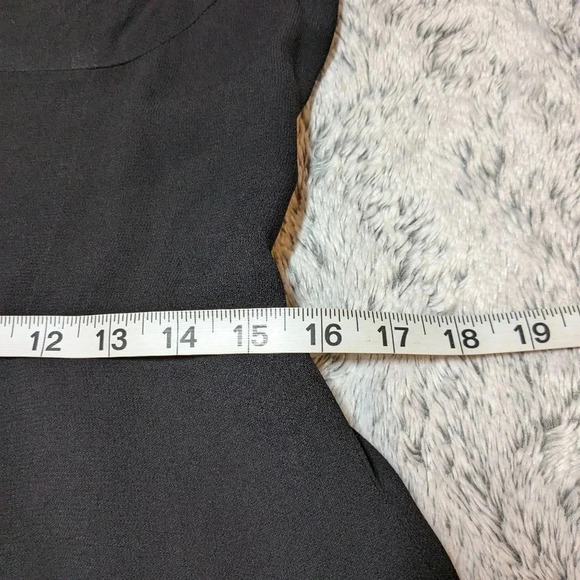 Ali Golden Dress Fitted Bodice Black Georgette Midi Large - Picture 9 of 10